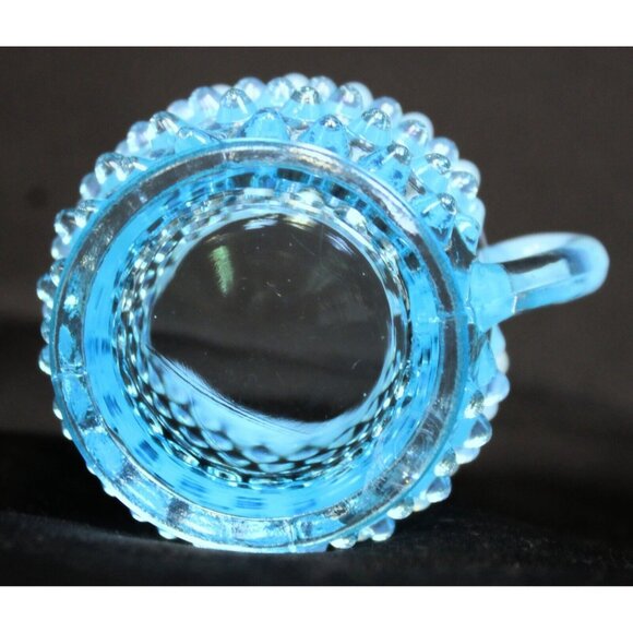 2 Pc Fenton Glass Mini Hobnail Creamer Jug Sugar Bowl Set Opalescent Star - Picture 7 of 13